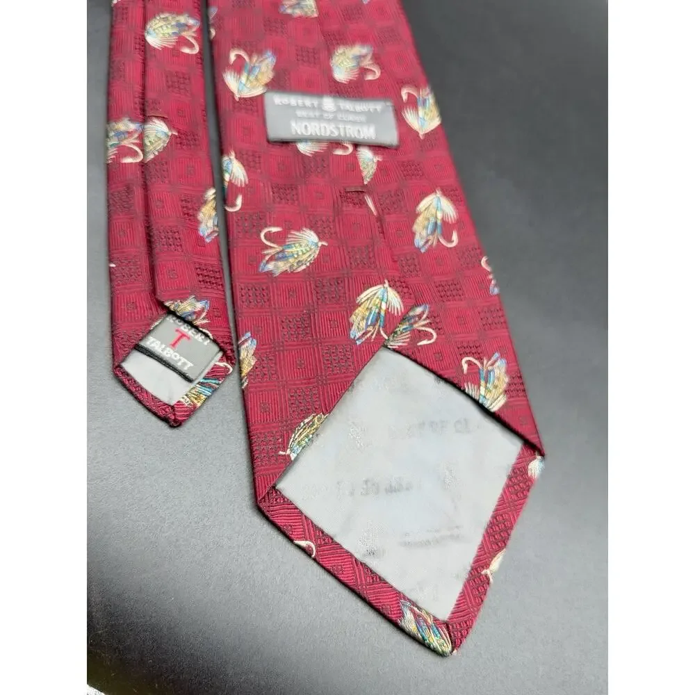Robert Talbott Best of Class Nordstrom Silk Tie Fly Fishing Lures 59” Hand Sewn
